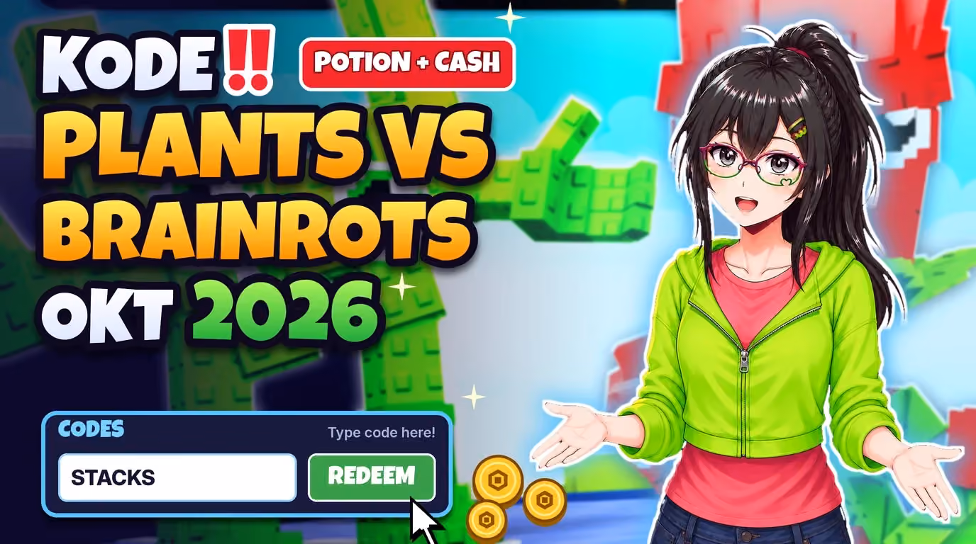 Kode Plants vs Brainrots Oktober 2026: Potion & Cash!